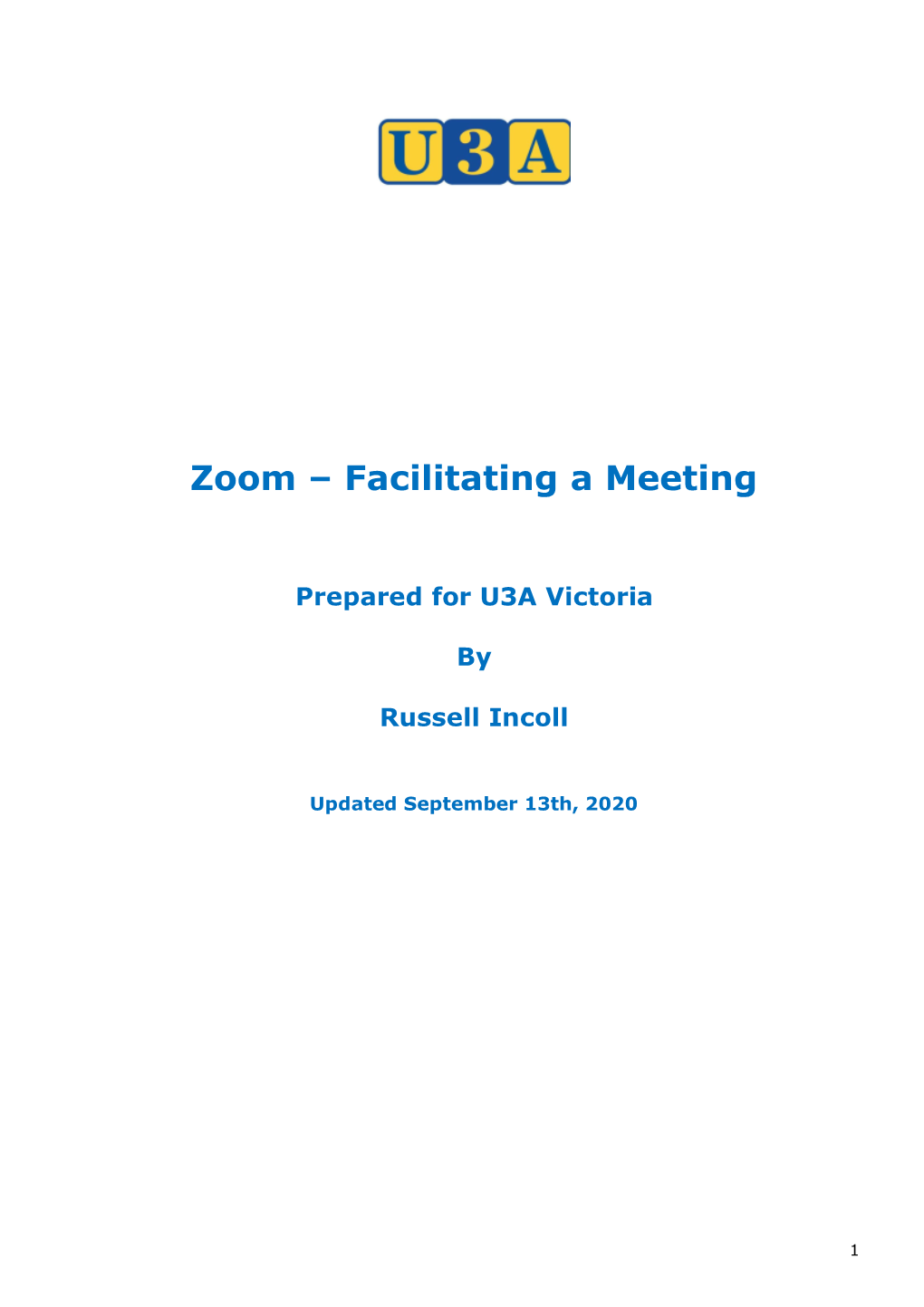 Zoom – Facilitating a Meeting