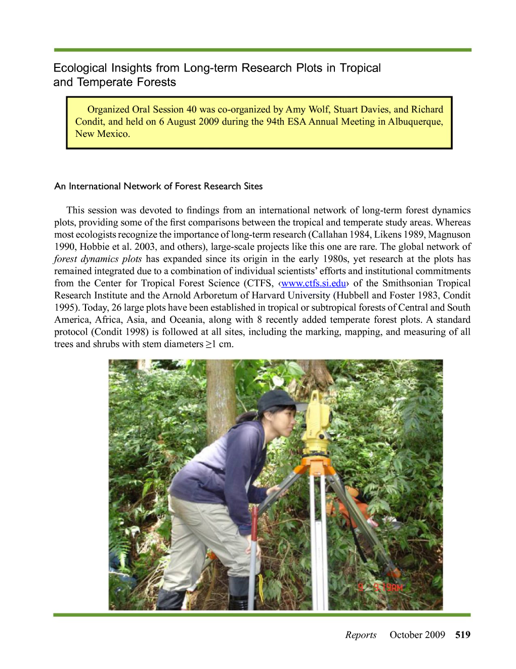 Ecological Insights from Long-Term Research Plots in Tropical and Temperate Forests