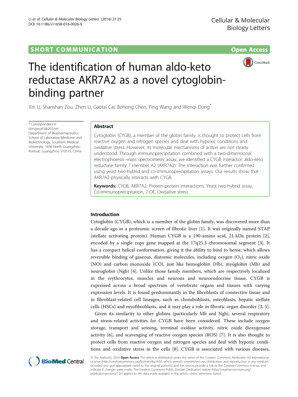 The Identification of Human Aldo-Keto Reductase AKR7A2 As a Novel