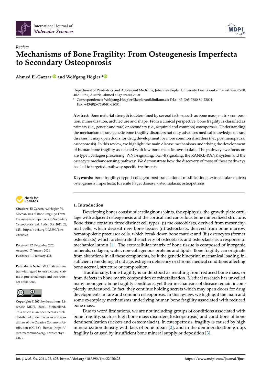 Mechanisms of Bone Fragility: from Osteogenesis Imperfecta to Secondary Osteoporosis