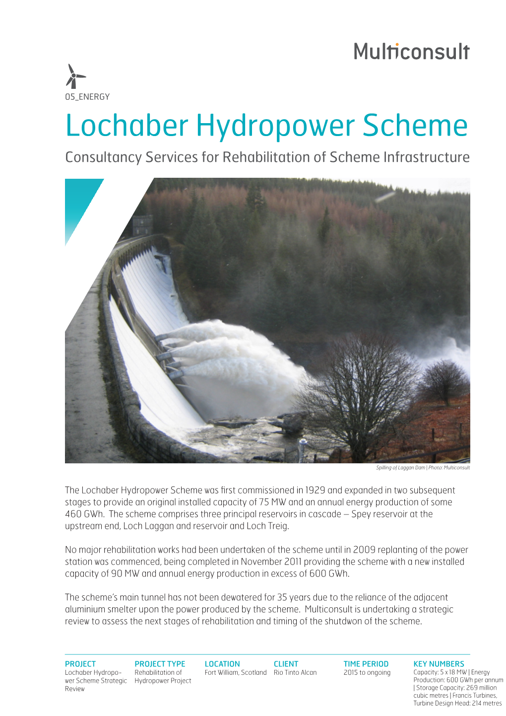 Lochaber Hydropower Scheme Consultancy Services for Rehabilitation of Scheme Infrastructure