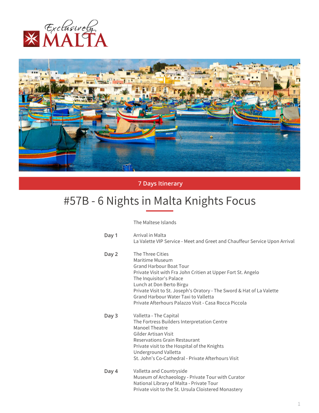 57B - 6 Nights in Malta Knights Focus