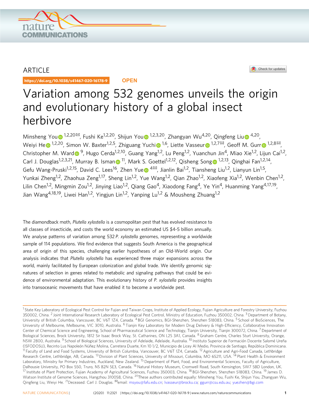 Variation Among 532 Genomes Unveils the Origin and Evolutionary