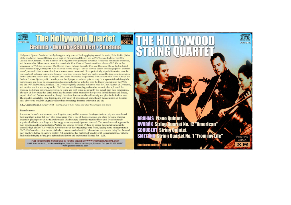 Hollywood Quartet Flourished Briefly During the Early Years of the Long-Playing Record