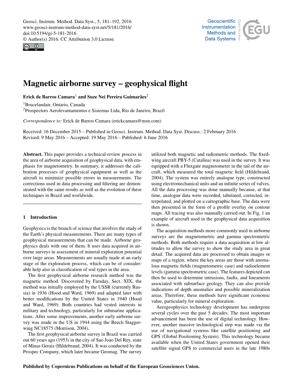 Magnetic Airborne Survey – Geophysical Flight