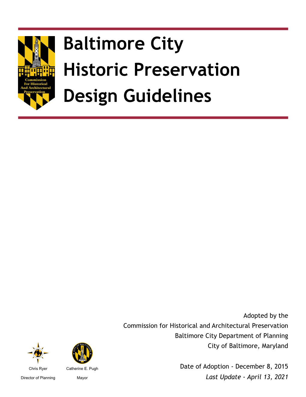 Baltimore City Historic Preservation Design Guidelines