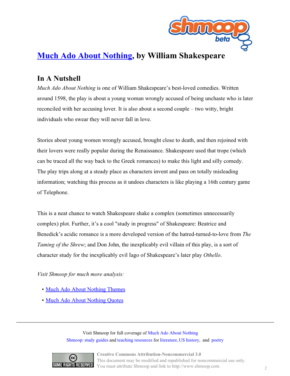 Much Ado About Nothing, by William Shakespeare