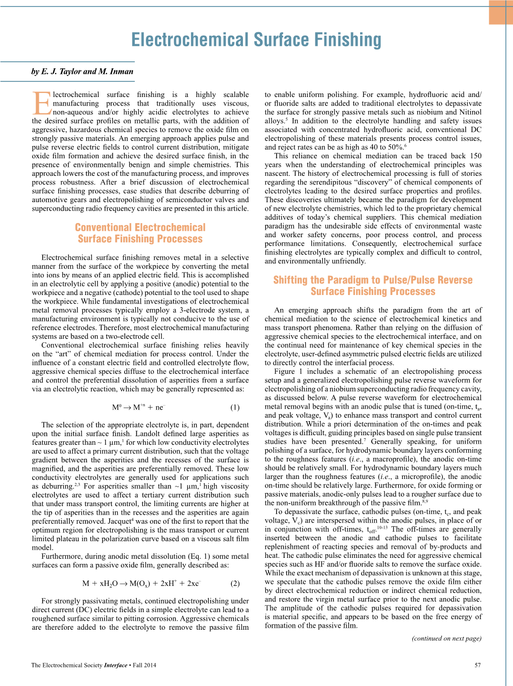 Electrochemical Surface Finishing Is a Highly Scalable