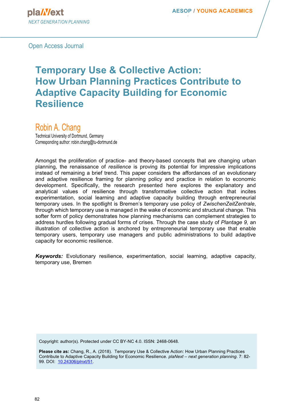 Temporary Use & Collective Action: How Urban Planning Practices