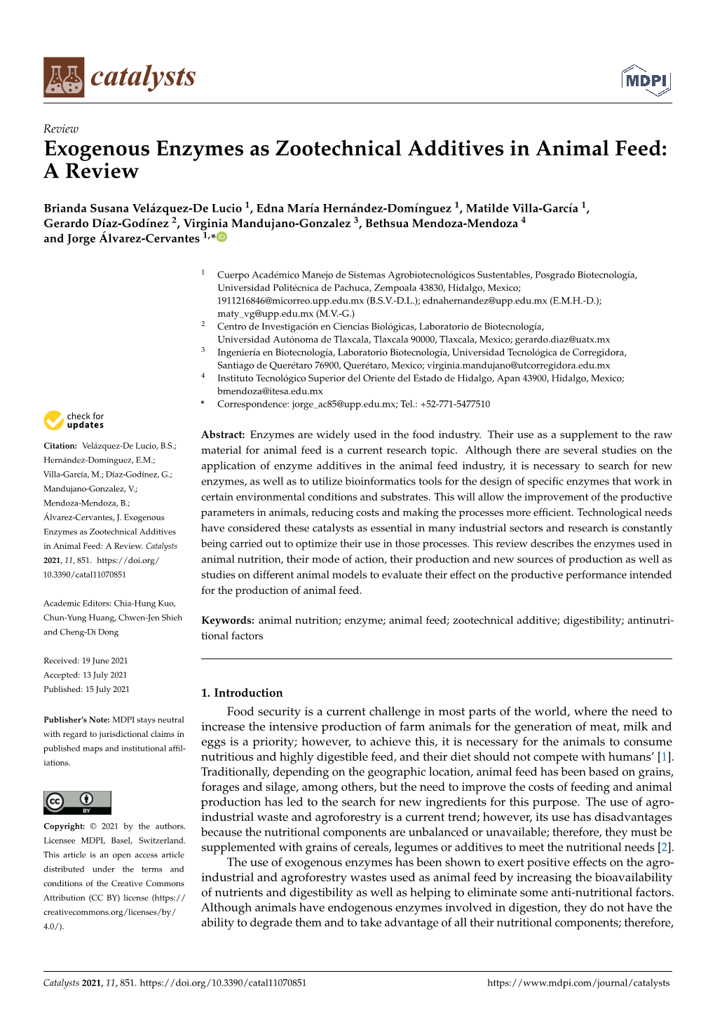 Exogenous Enzymes As Zootechnical Additives in Animal Feed: a Review