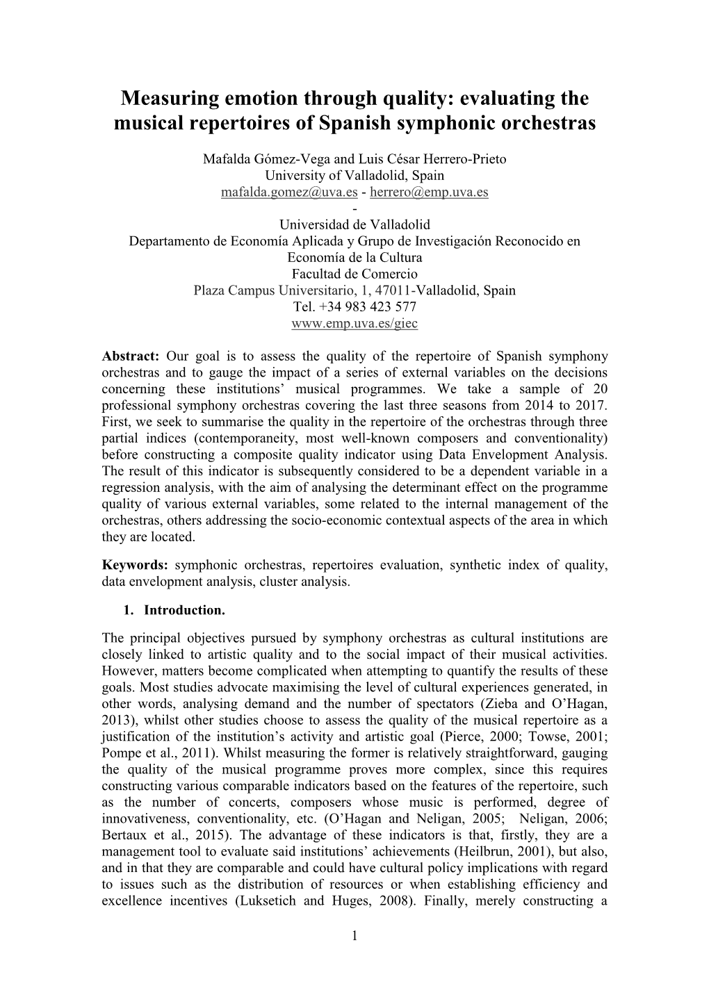 Measuring Emotion Through Quality: Evaluating the Musical Repertoires of Spanish Symphonic Orchestras