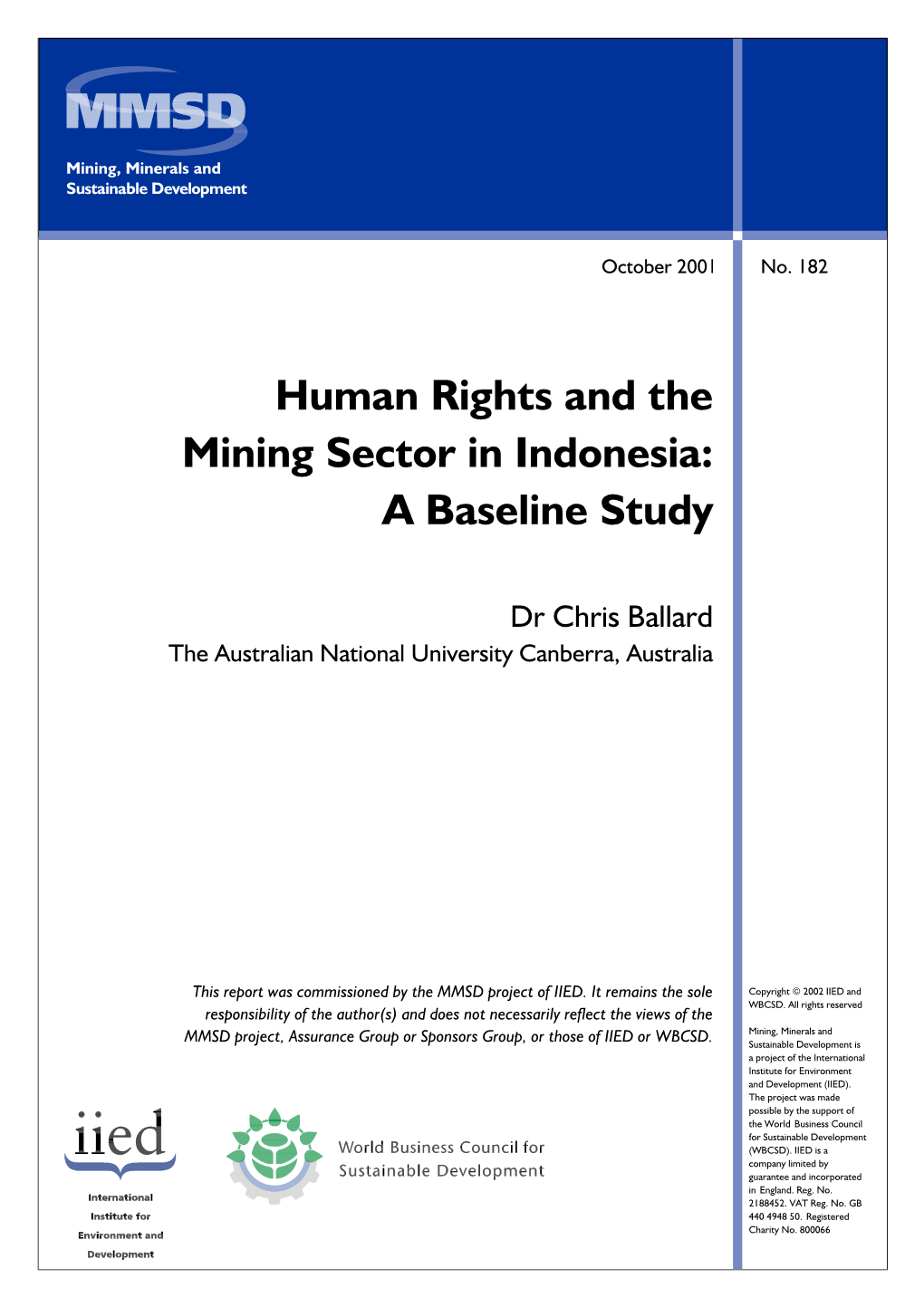 Human Rights and the Mining Sector in Indonesia: a Baseline Study