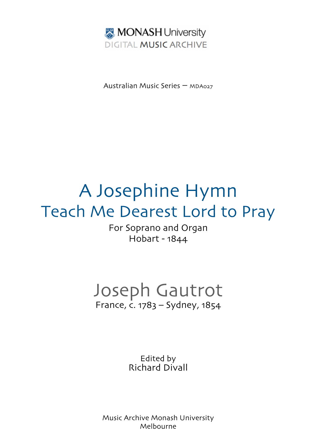 MDA027 Gautrot Josephine Hymn
