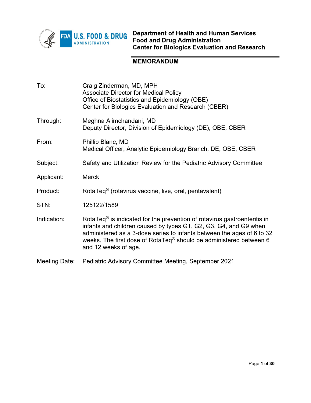 Rotateq Safety and Utilization Review