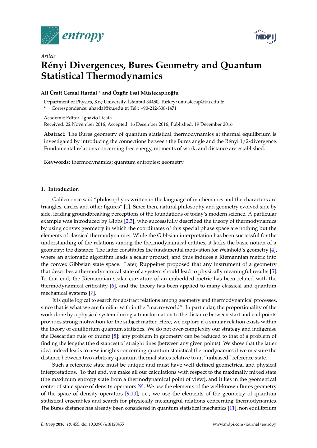 Rényi Divergences, Bures Geometry and Quantum Statistical Thermodynamics