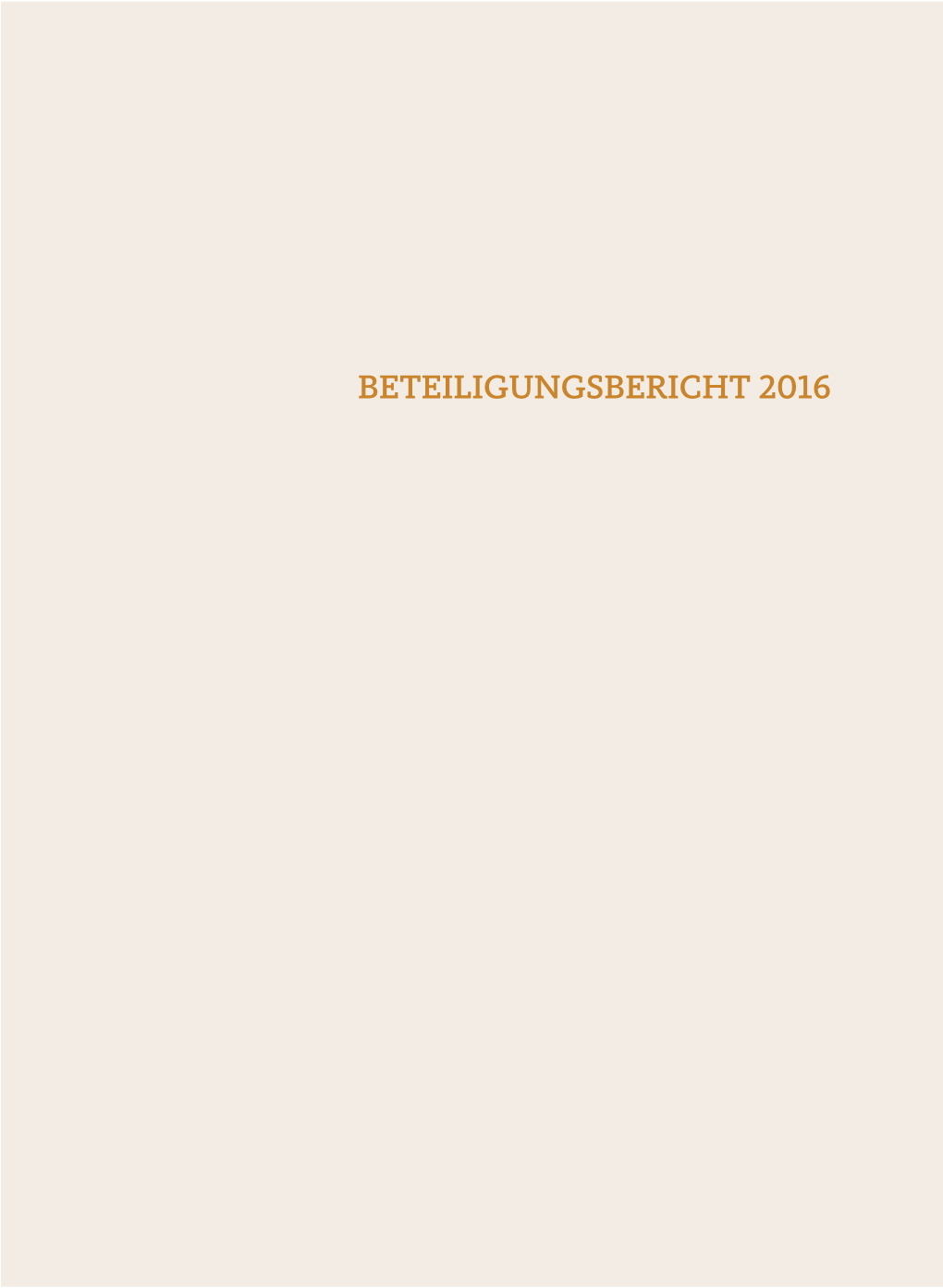 Beteiligungsbericht 2016