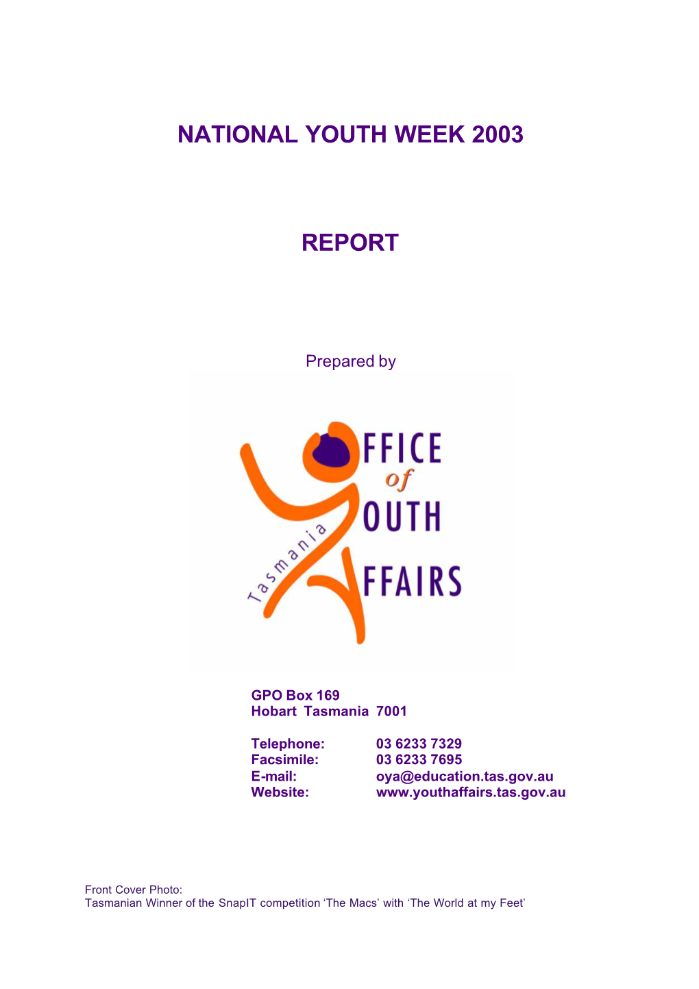 National Youth Week 2003 Report