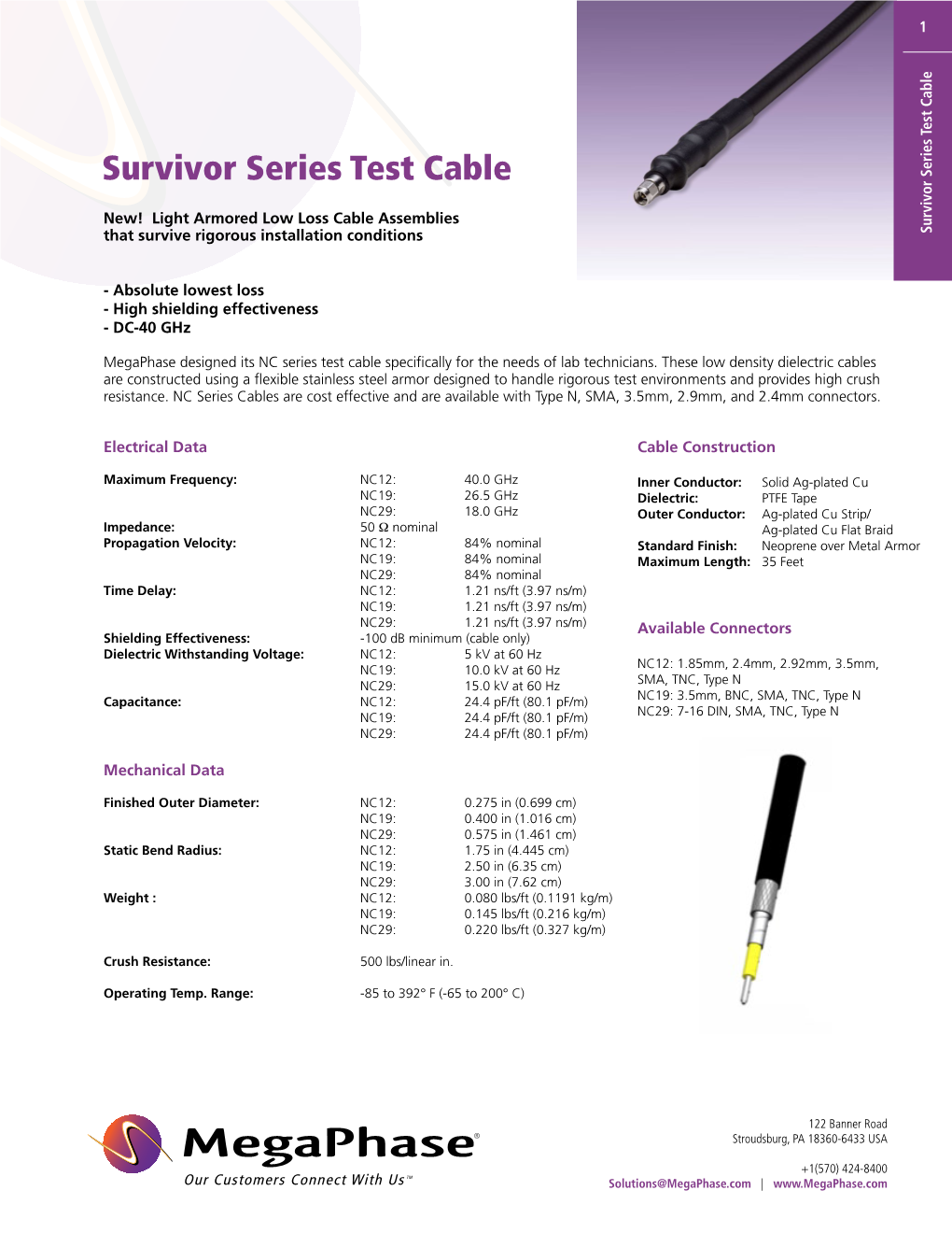 Survivor Series Test Cable