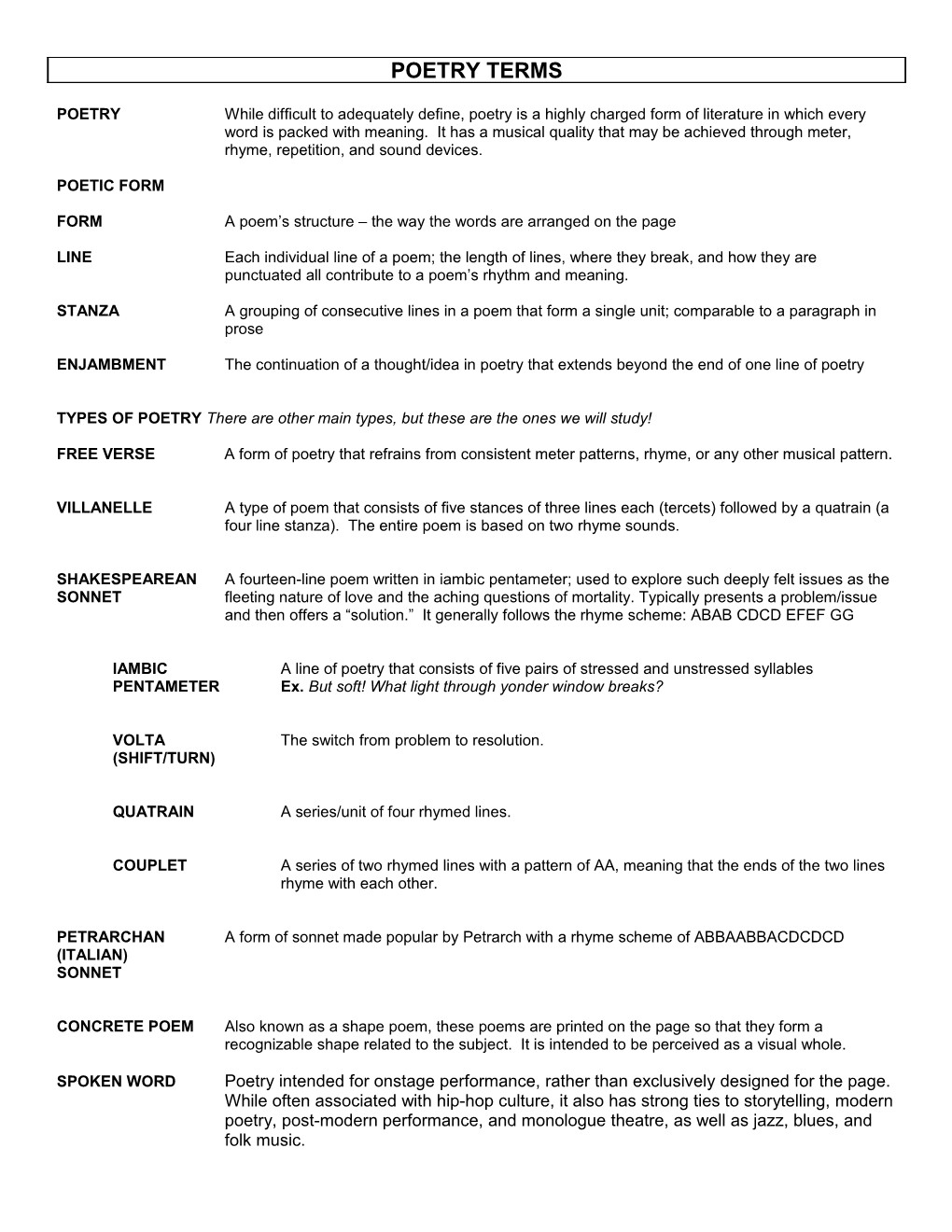 FORM a Poem S Structure the Way the Words Are Arranged on the Page s1