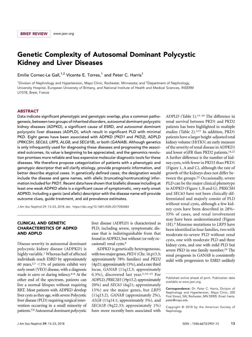 Genetic Complexity of Autosomal Dominant Polycystic Kidney and Liver Diseases