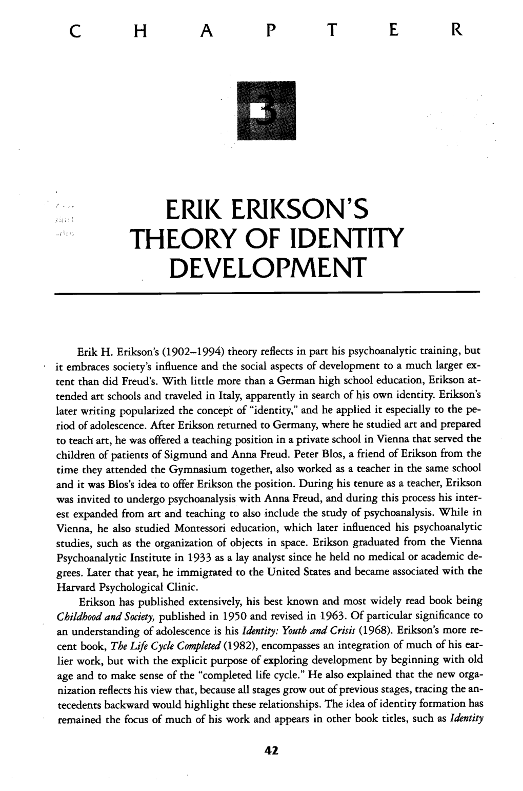 Erik Erikson's Theory of Identity Development