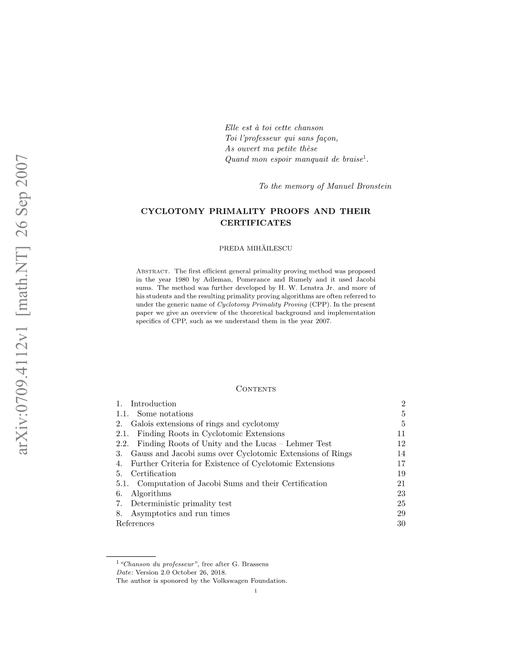 Arxiv:0709.4112V1 [Math.NT] 26 Sep 2007 H Uhri Pnrdb H Okwgnfoundation