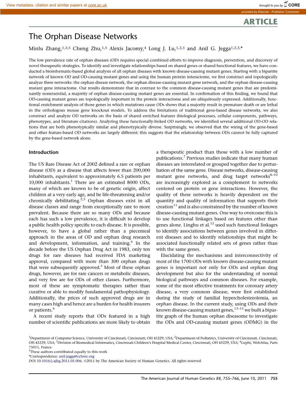 The Orphan Disease Networks