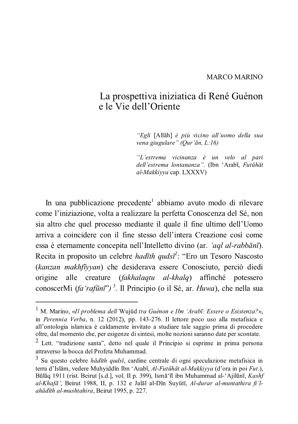 La Prospettiva Iniziatica Di René Guénon E Le Vie Dell'oriente