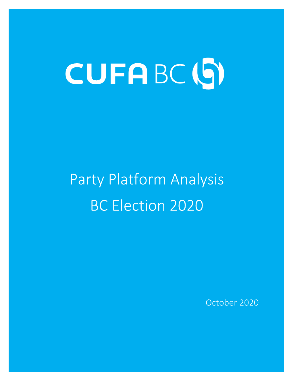 Party Platform Analysis BC Election 2020