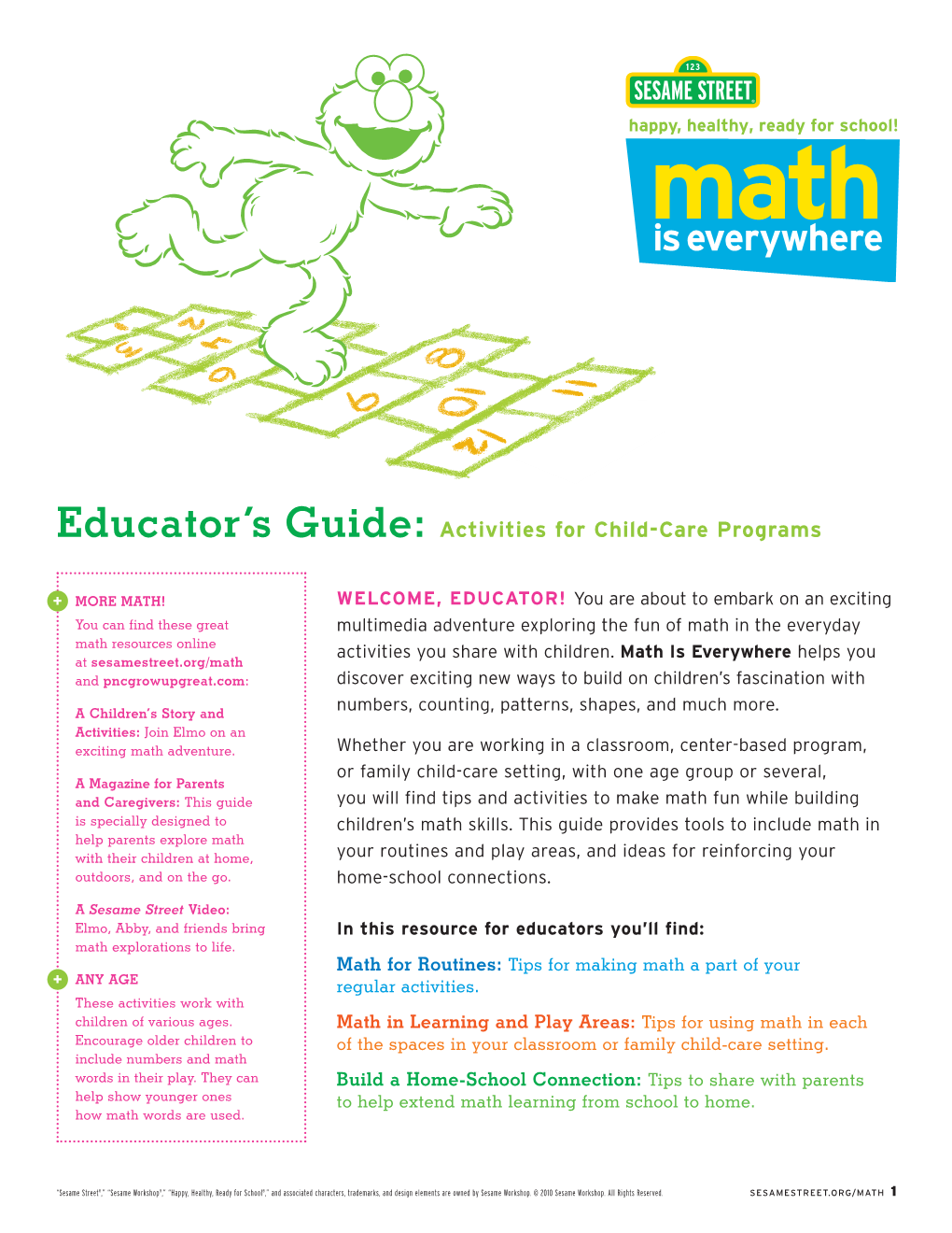 Educator's Guide: Activities for Child-Care Programs