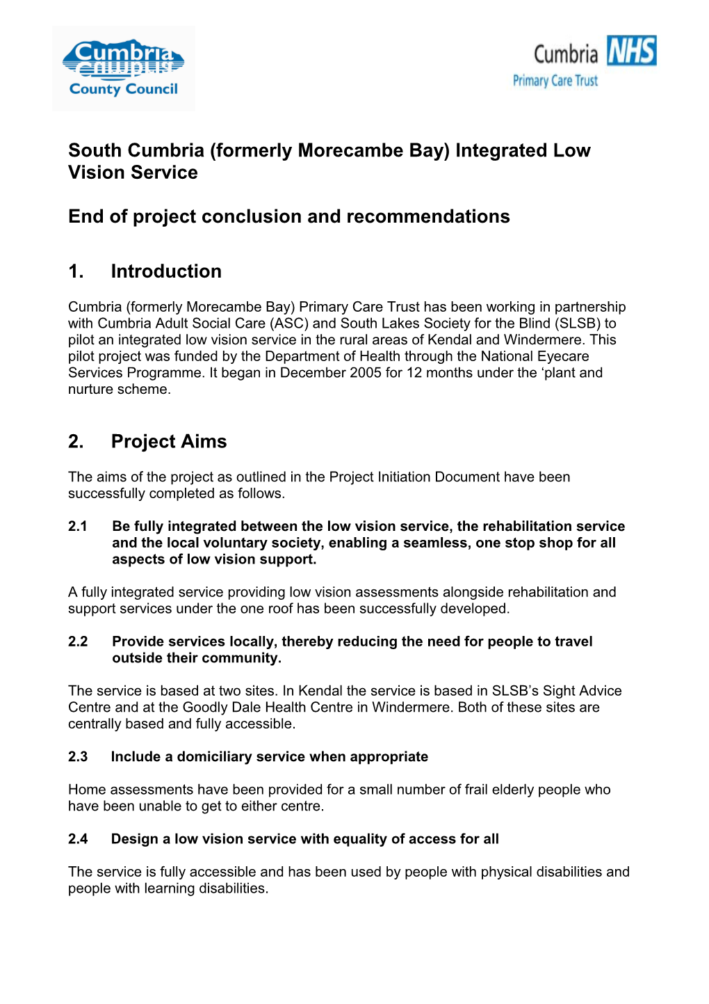 End of Project Conclusion and Recommendations