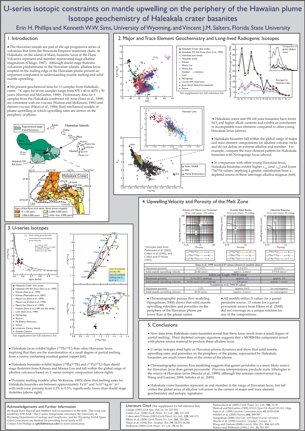 U-Series Isotopic Constraints on Mantle Upwelling on the Periphery of the Hawaiian Plume Isotope Geochemistry of Haleakala Crater Basanites Erin H