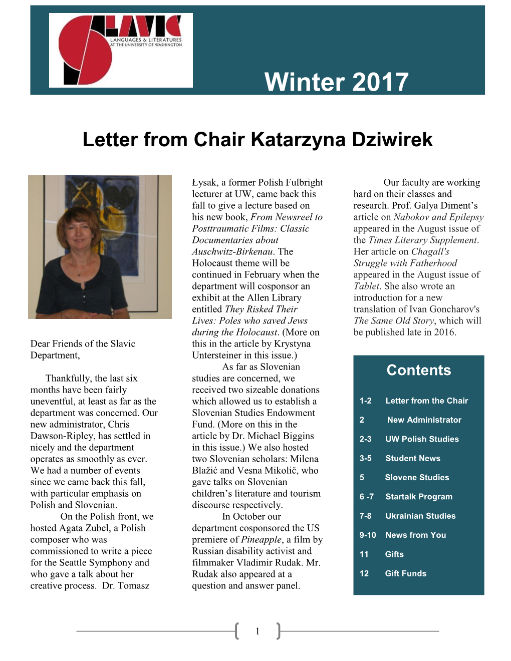 Winter 2017 Newsletter