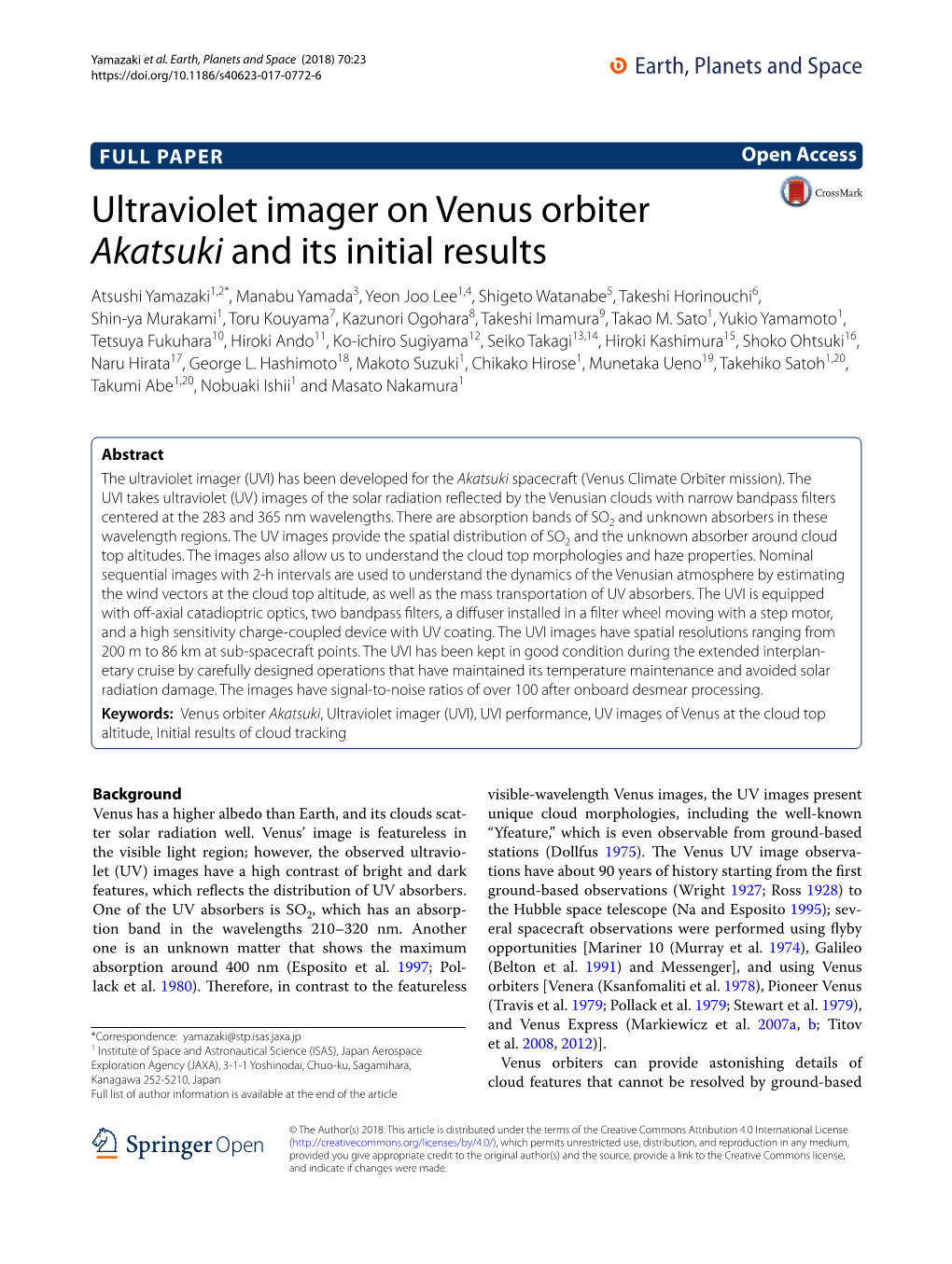 Ultraviolet Imager on Venus Orbiter Akatsuki