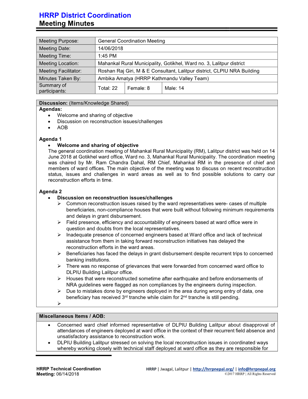 Meeting Minutes Template