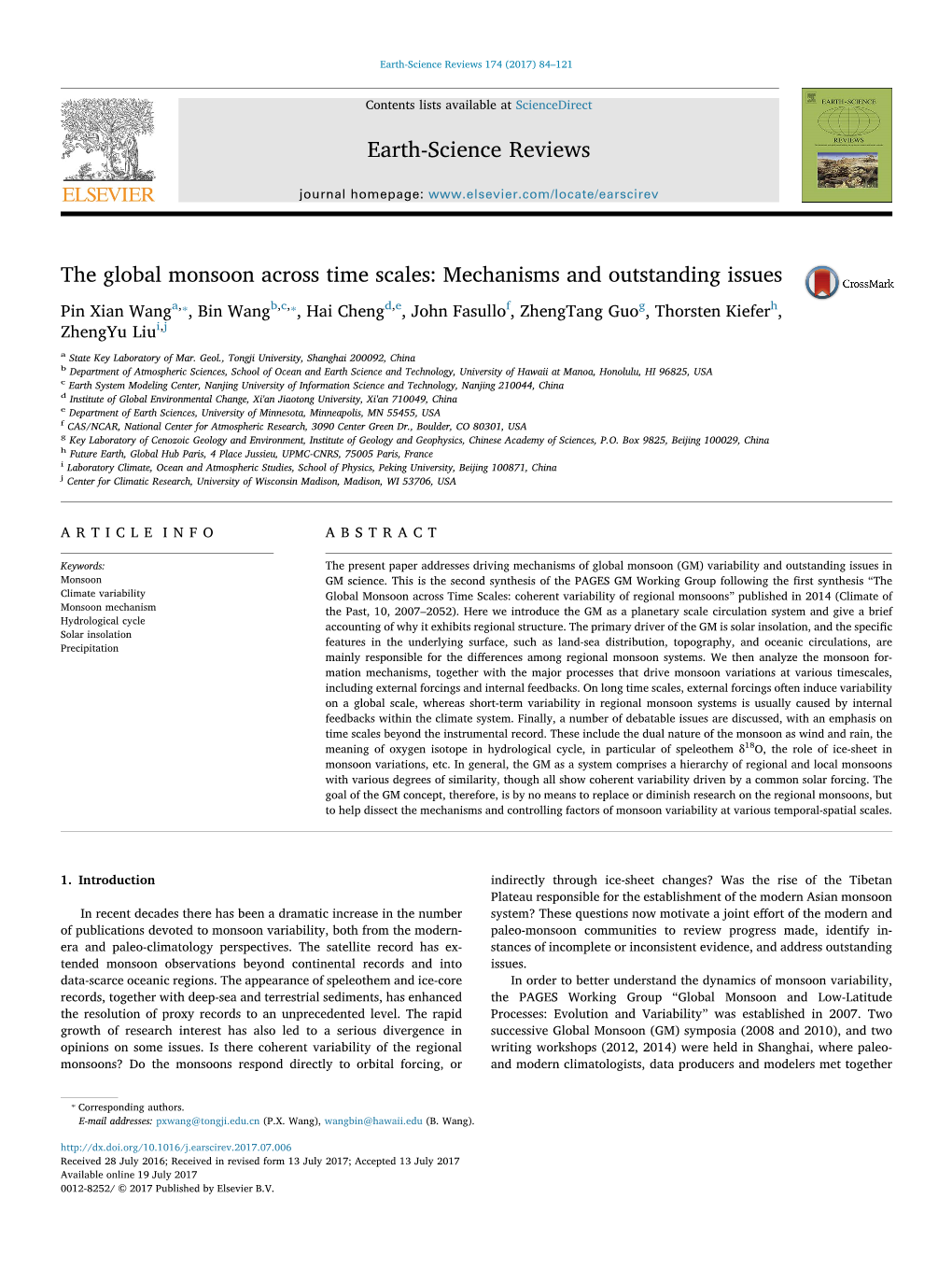 The Global Monsoon Across Time Scales Mechanisms And