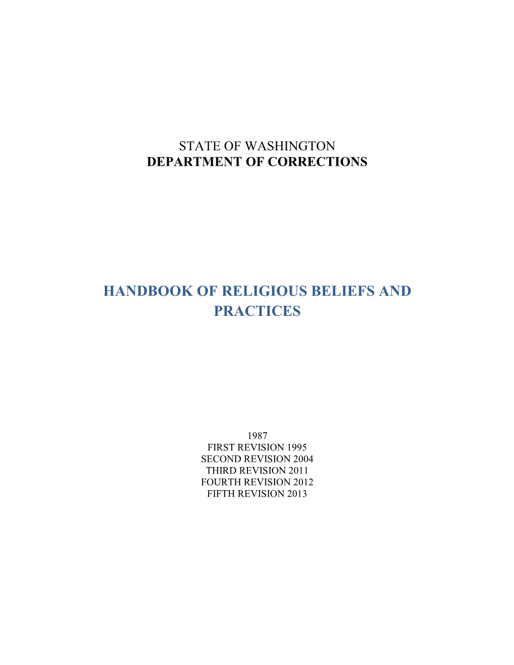 Handbook of Religious Beliefs and Practices