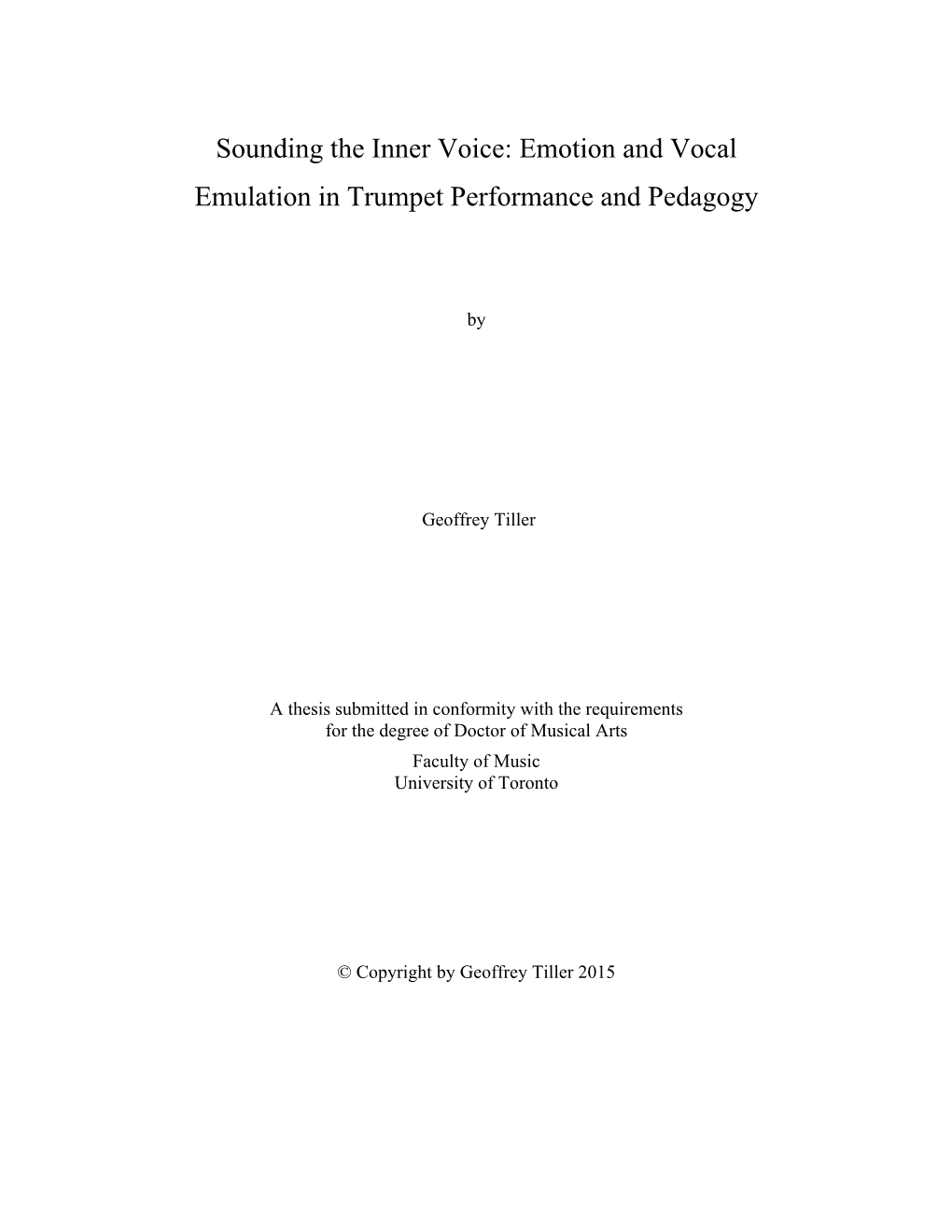 Emotion and Vocal Emulation in Trumpet Performance and Pedagogy