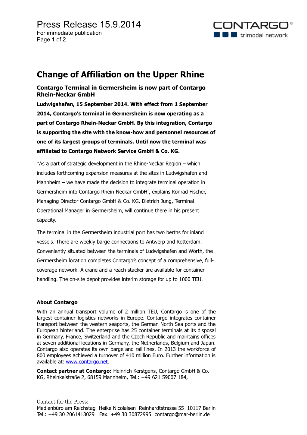 Change of Affiliation on the Upper Rhine