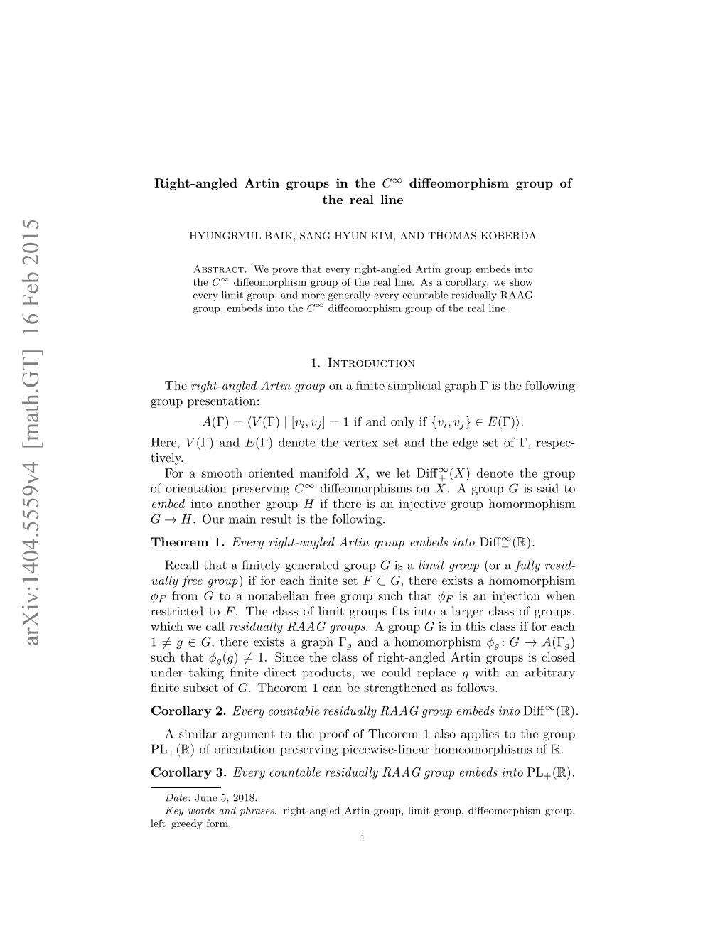 Right-Angled Artin Groups in the C Diffeomorphism Group of the Real Line