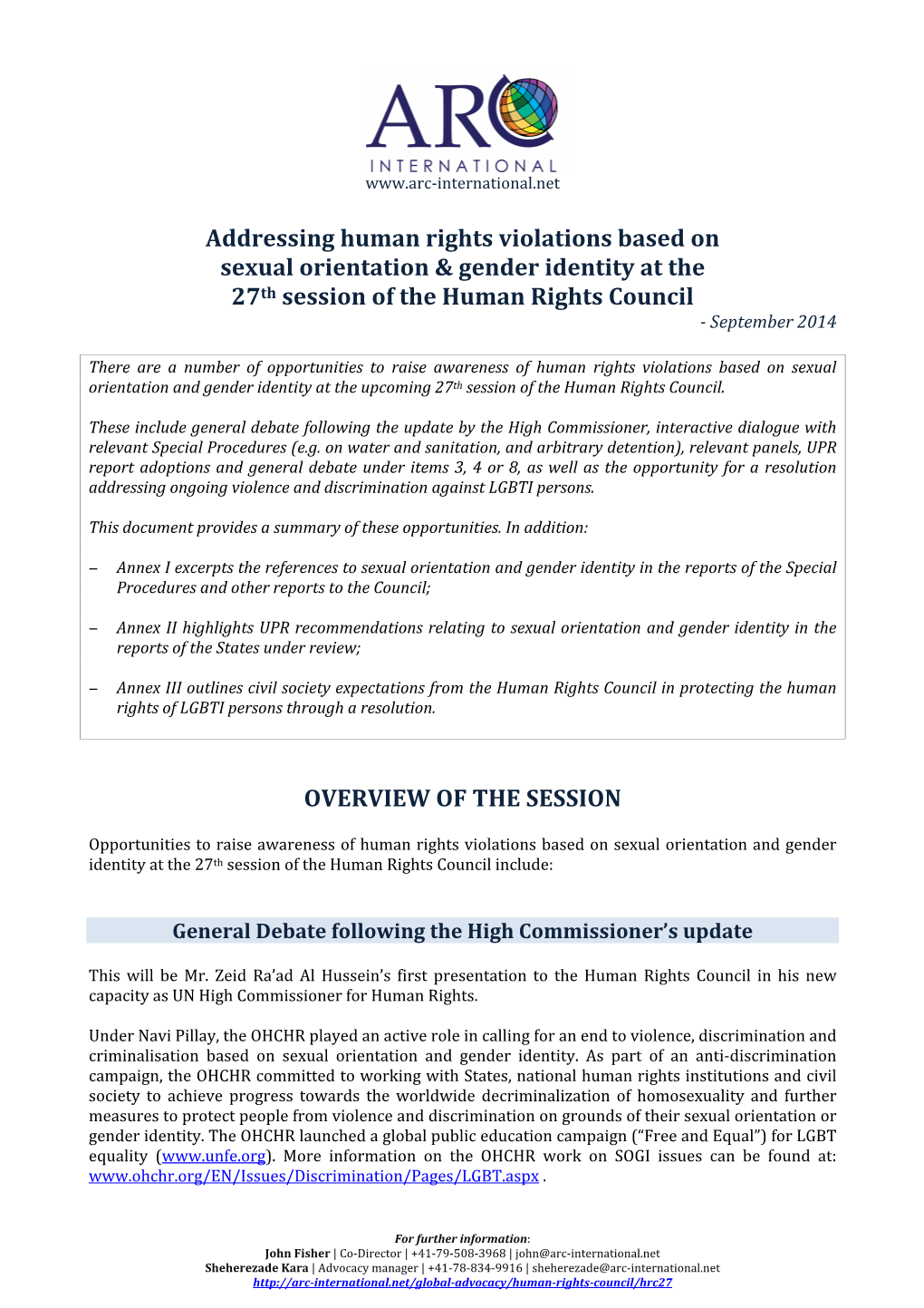 Addressing Human Rights Violations Based on Sexual Orientation & Gender Identi