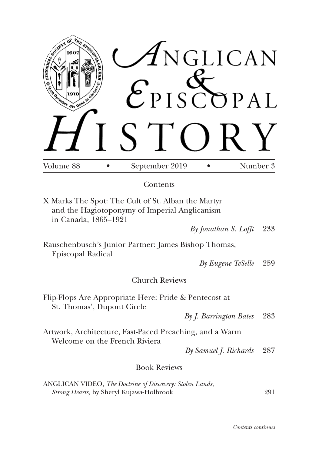 The Cult of St. Alban the Martyr and the Hagiotoponymy of Imperial Anglicanism in Canada, 1865–1921 by Jonathan S