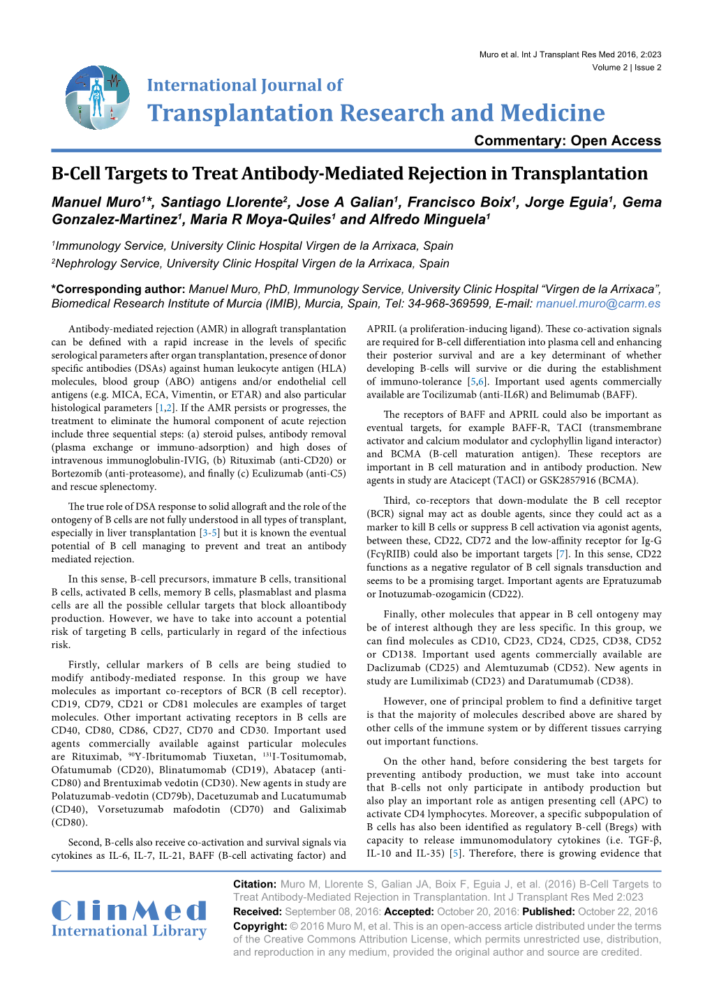 B-Cell Targets to Treat Antibody-Mediated Rejection In