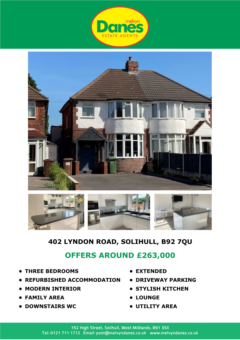 402 Lyndon Road, Solihull, B92 7Qu Offers Around £263,000