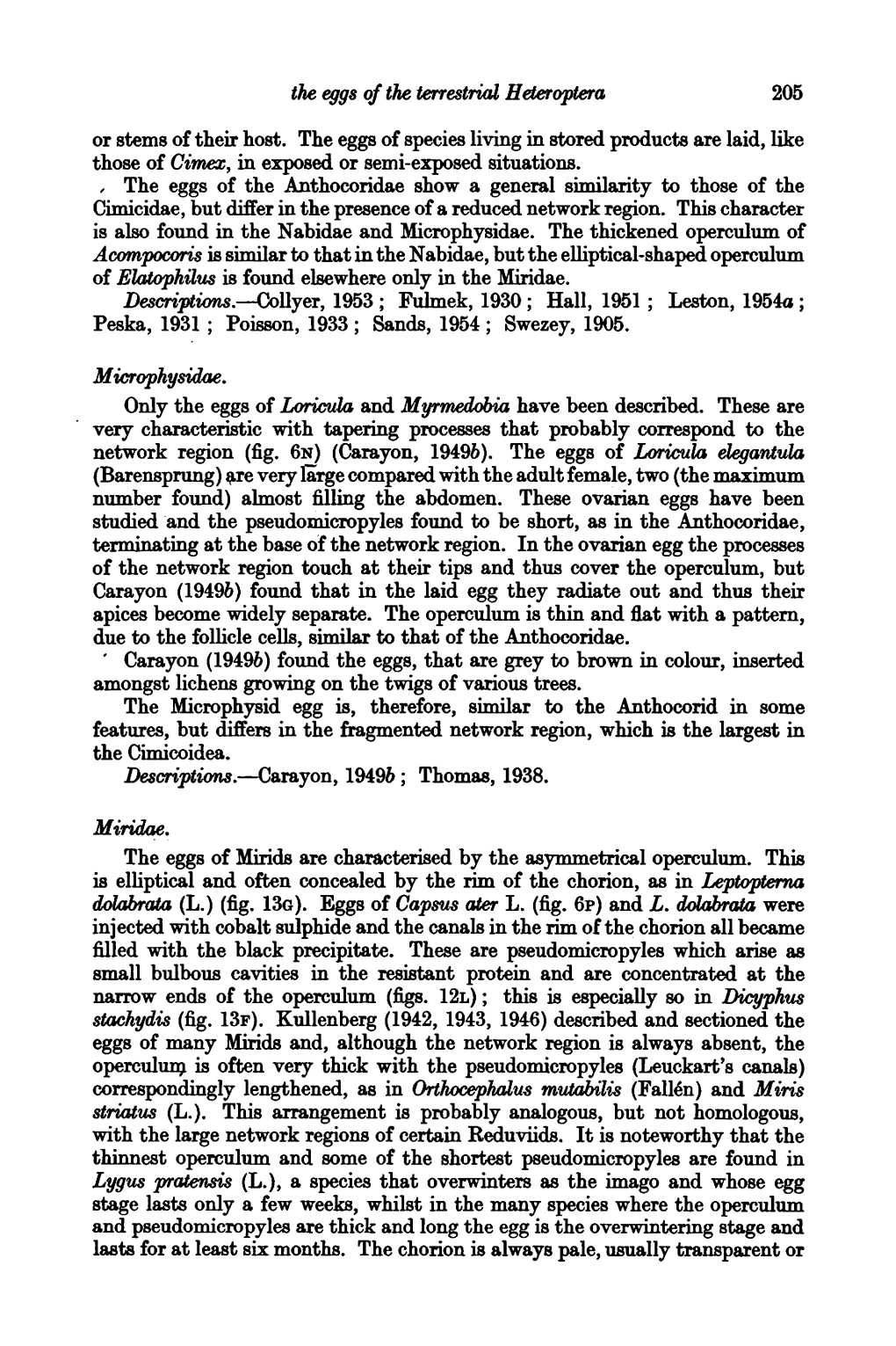 Descriptions.-Collyer, 1953 ; Fubnek, 1930; Hall, 1951; Leston, 1954A; Peska, 1931; Poisson, 1933; Sands, 1954; Swezey, 1905