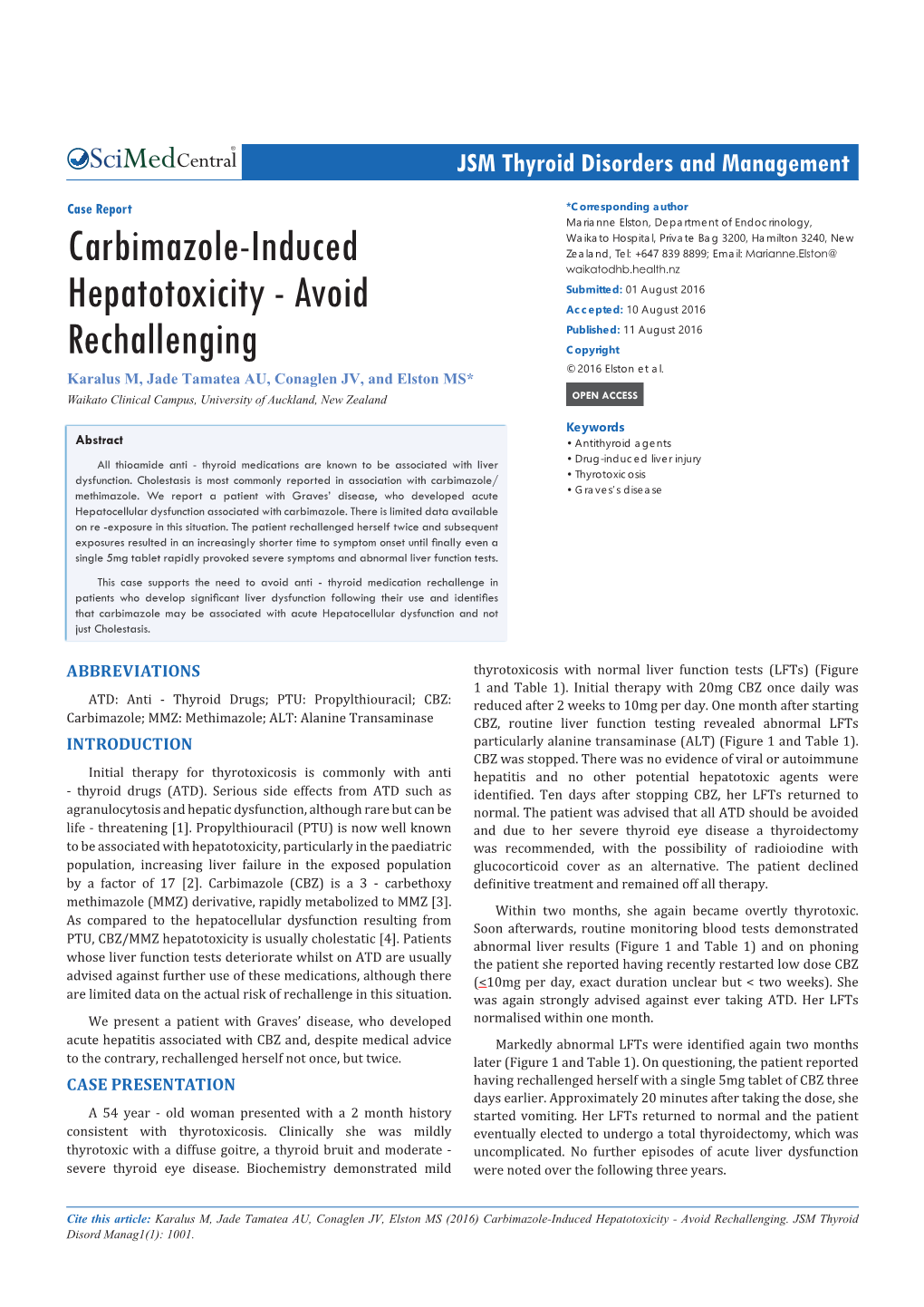 Carbimazole-Induced Hepatotoxicity - Avoid Rechallenging