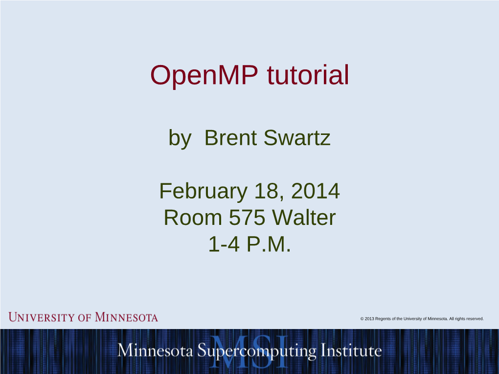 Parallel Programming Using Openmp Feb 2014