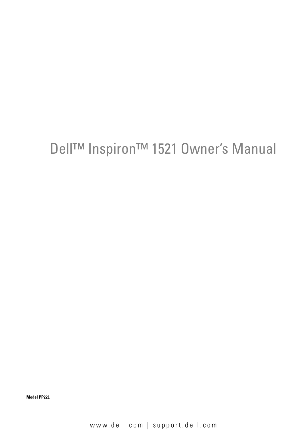Inspiron 1521 Owner's Manual