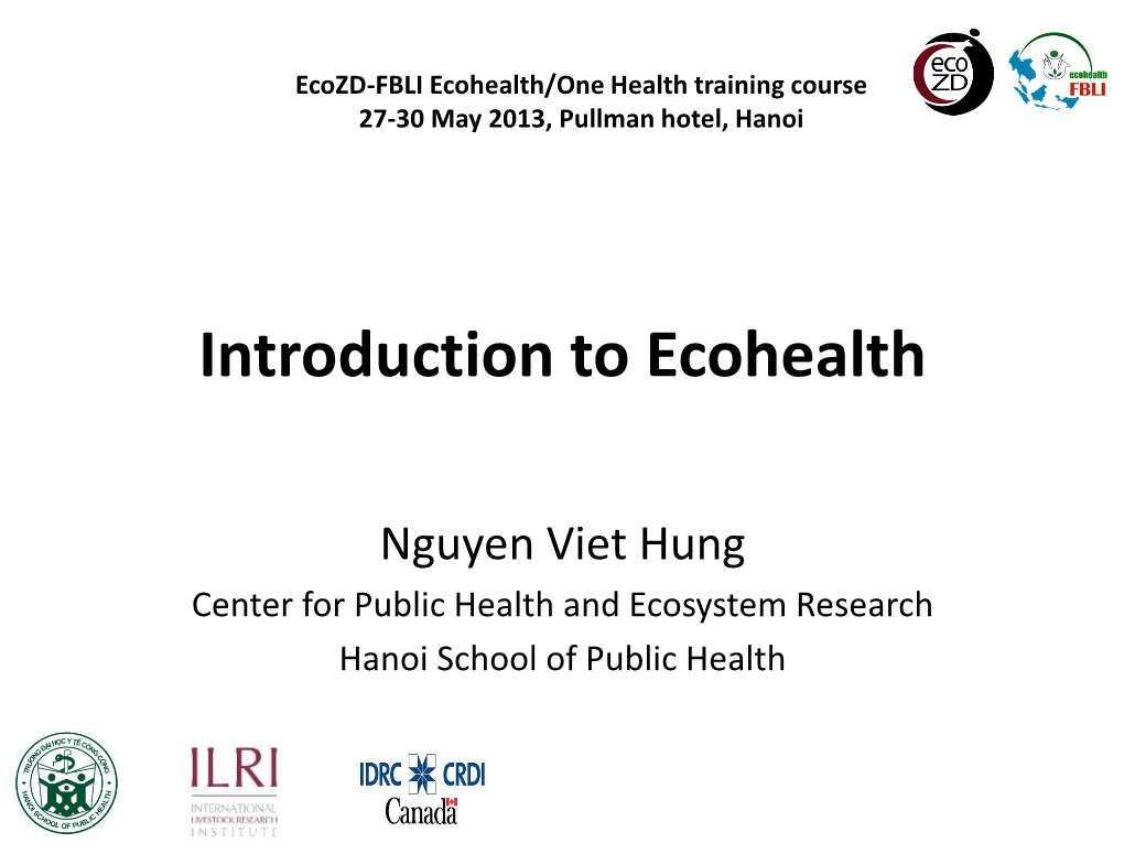 Introduction to Ecohealth