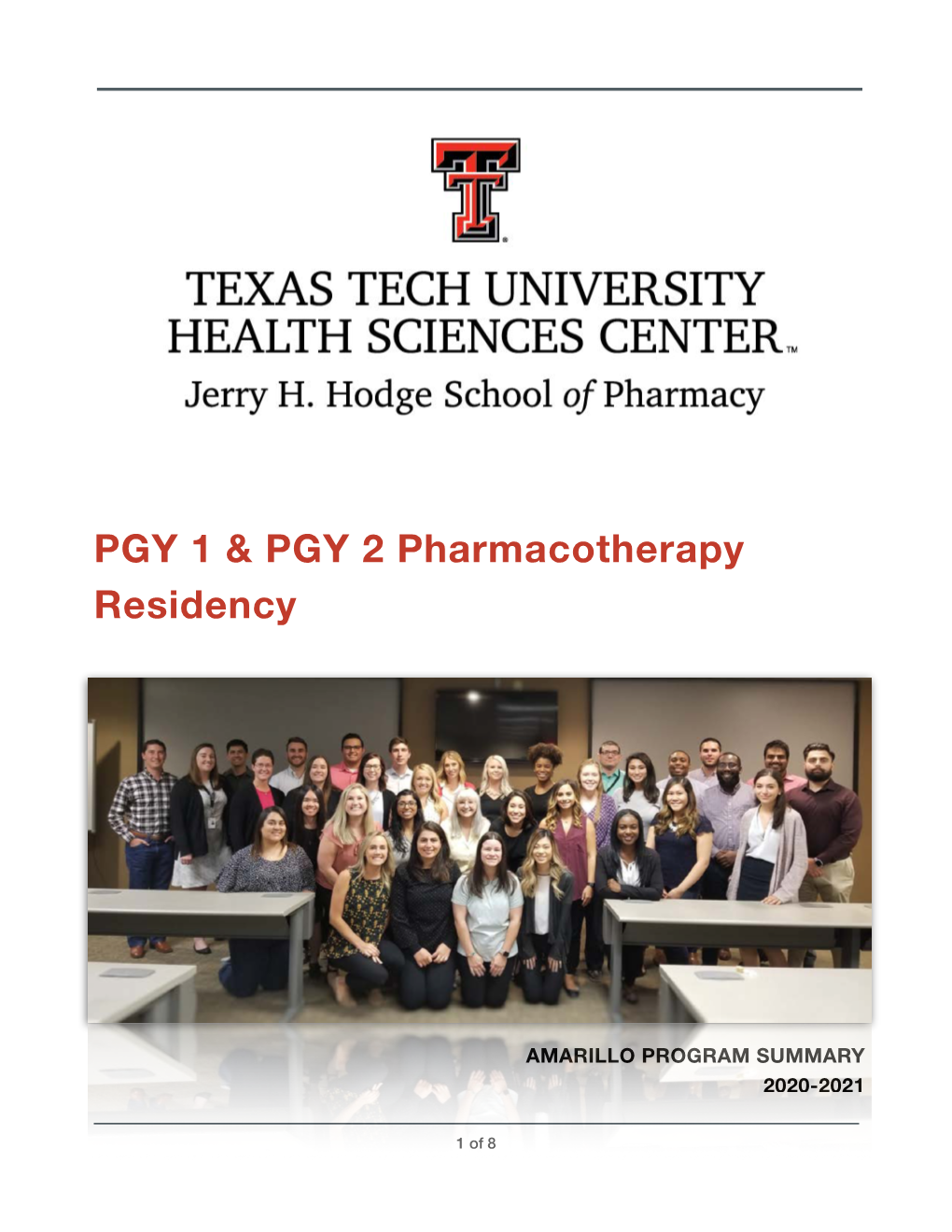 Pharmacotherapy Program Description 2020-2021